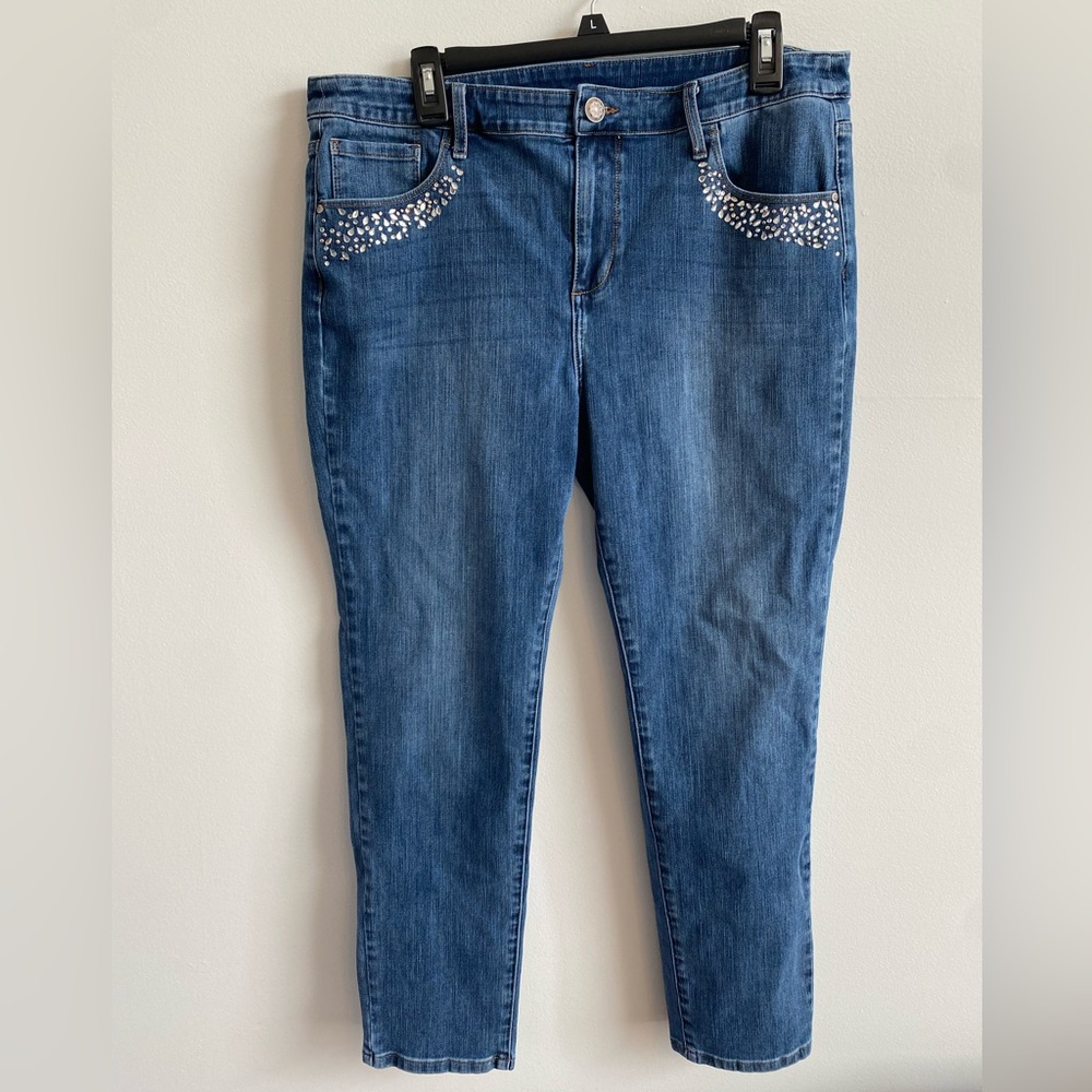 Soft Surroundings Bedazzled Skinny Jeans - Size 12
